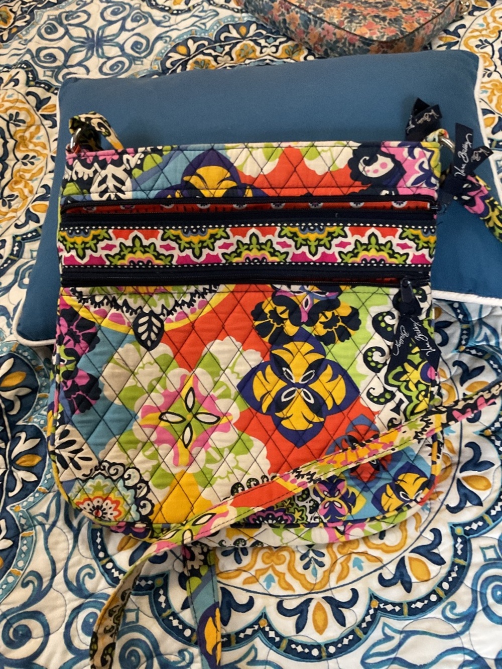 Vera Bradley double zipper crossbody with matching wallet